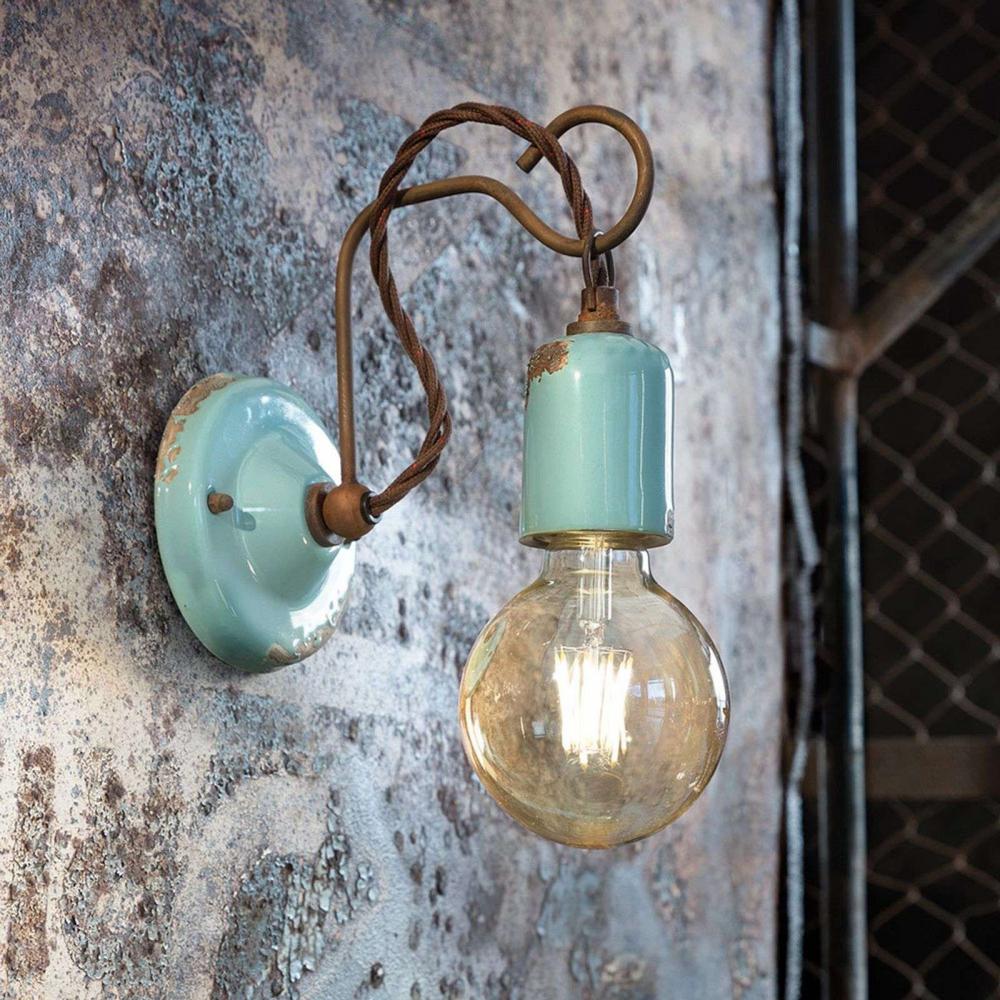 vintage retro tyrkysova modra lampa osvetlenie nastenna rustikalny hrdzavy keramicky ferroluce mediteransky obyvacka spalna kuchyna chata renovacia taliansky lameridiana.jpg